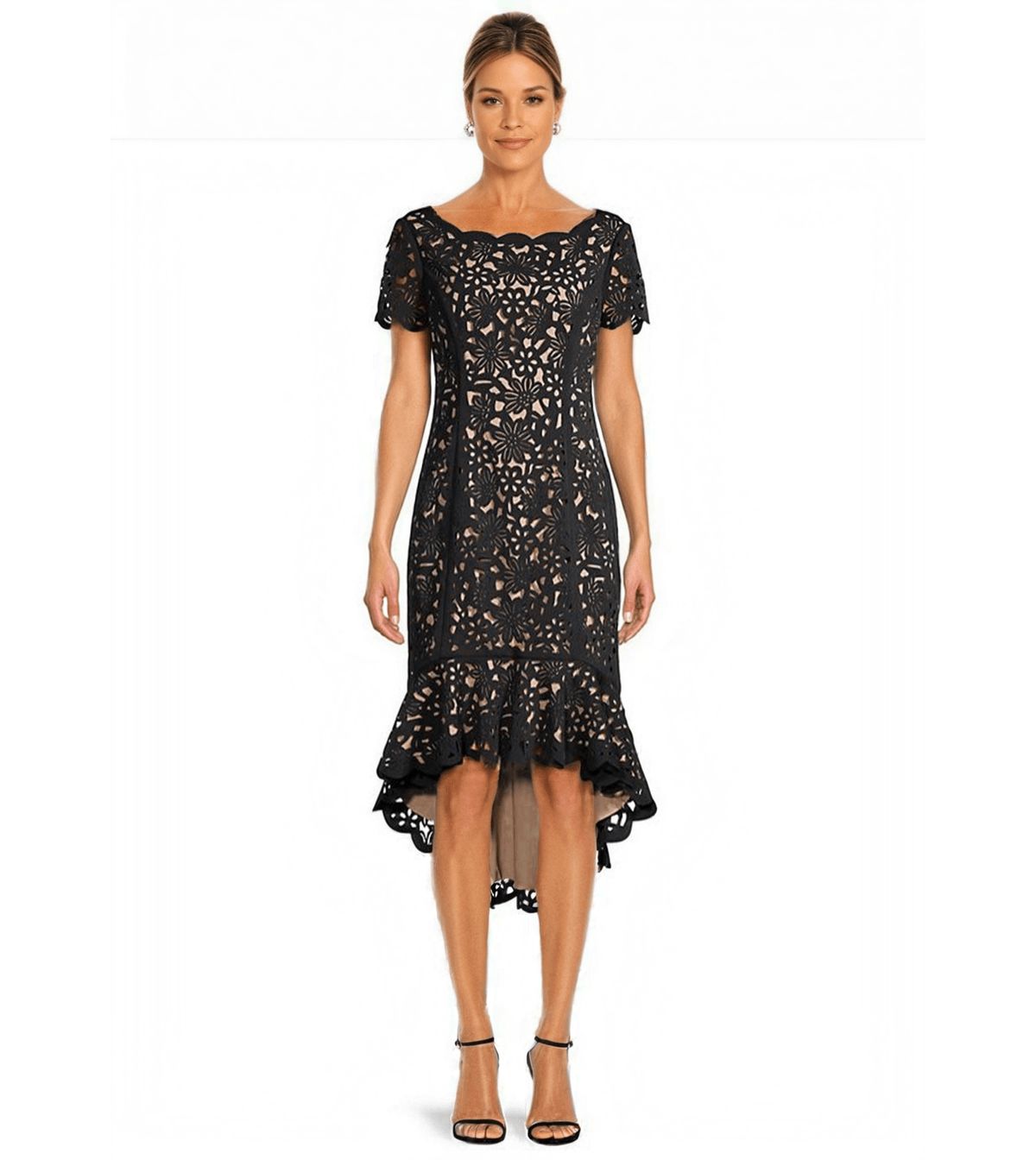 High Low Laser Cut Dress