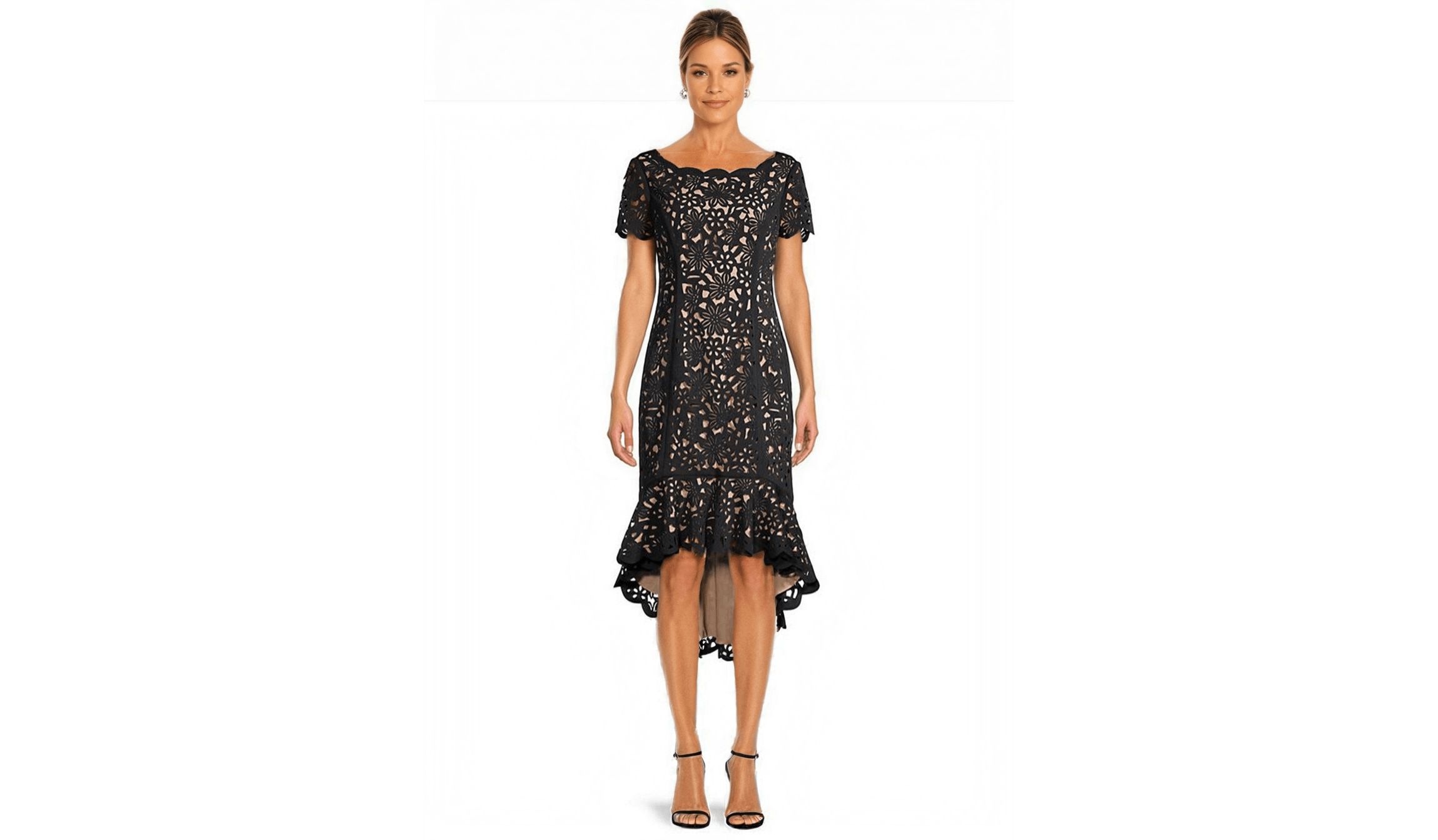High Low Laser Cut Dress