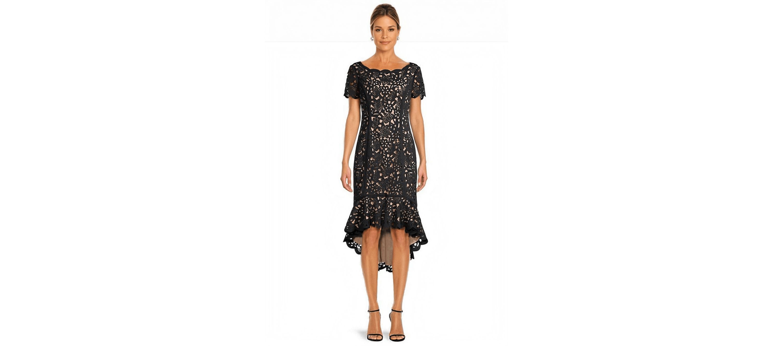 High Low Laser Cut Dress