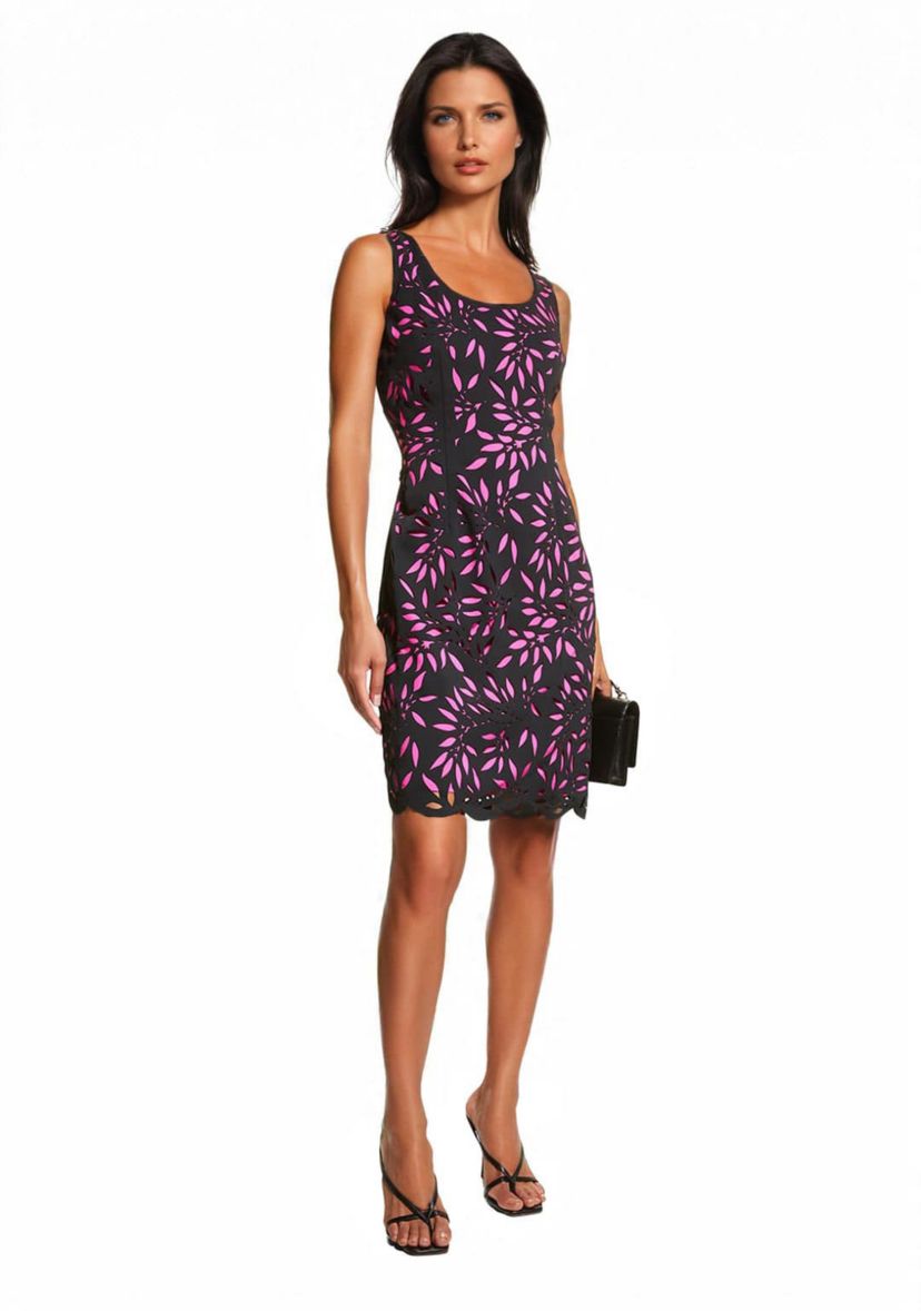 Sleeveless Laser Cut Sheath Dress