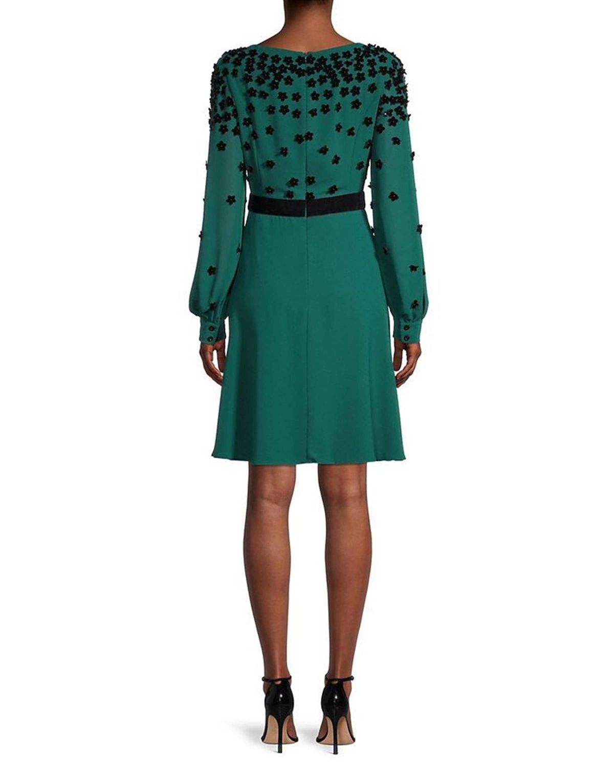 Surplice Neckline Fit and Flare Georgette Dress