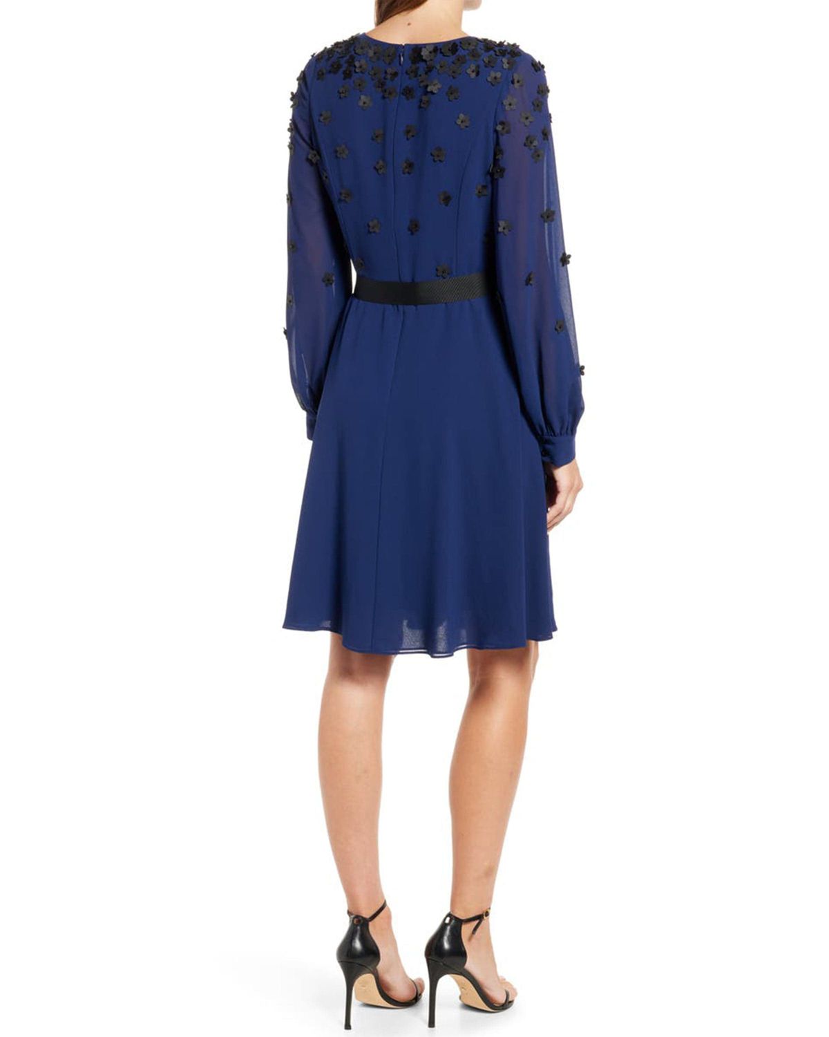 Georgette Fit and Flare Dress with Floral