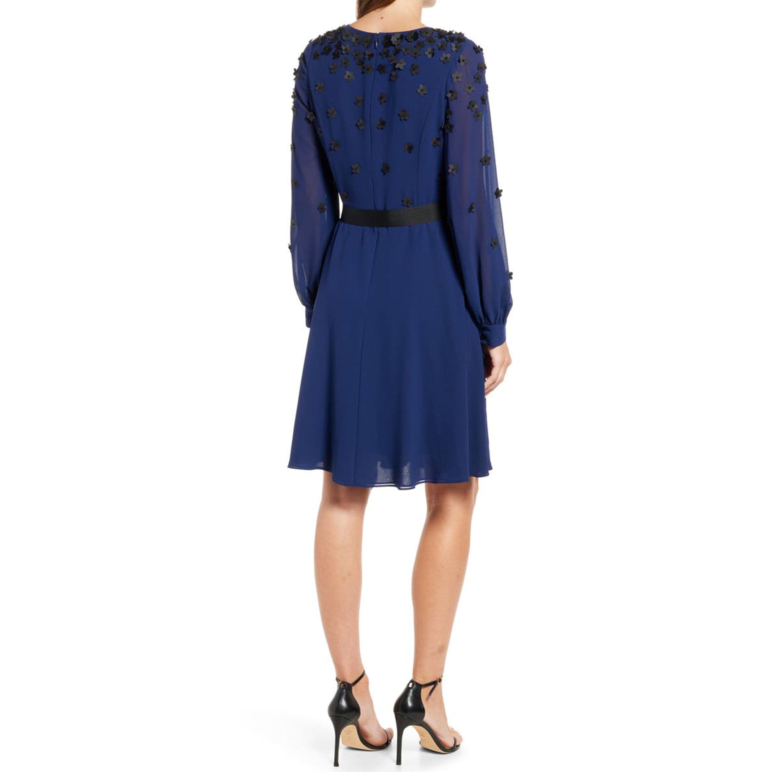 Georgette Fit and Flare Dress with Floral