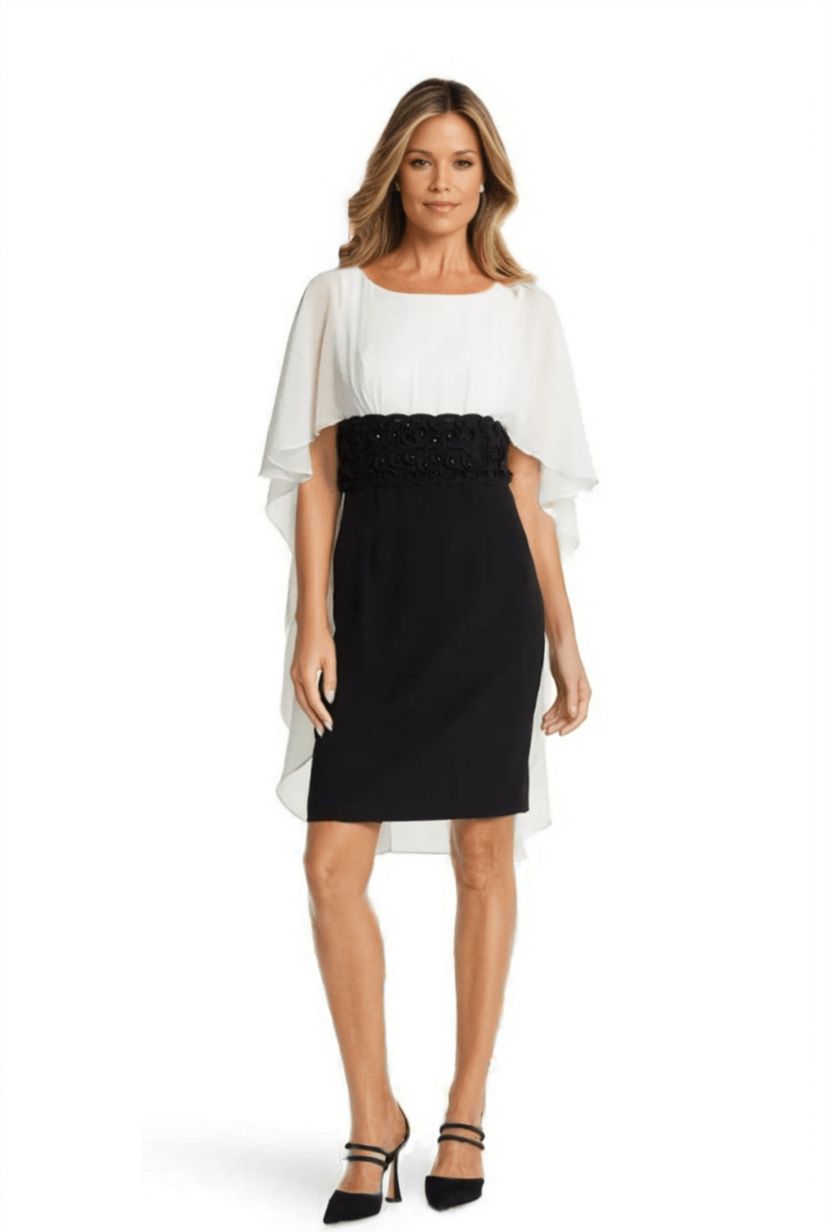 Chiffon Flyaway Cape Dress