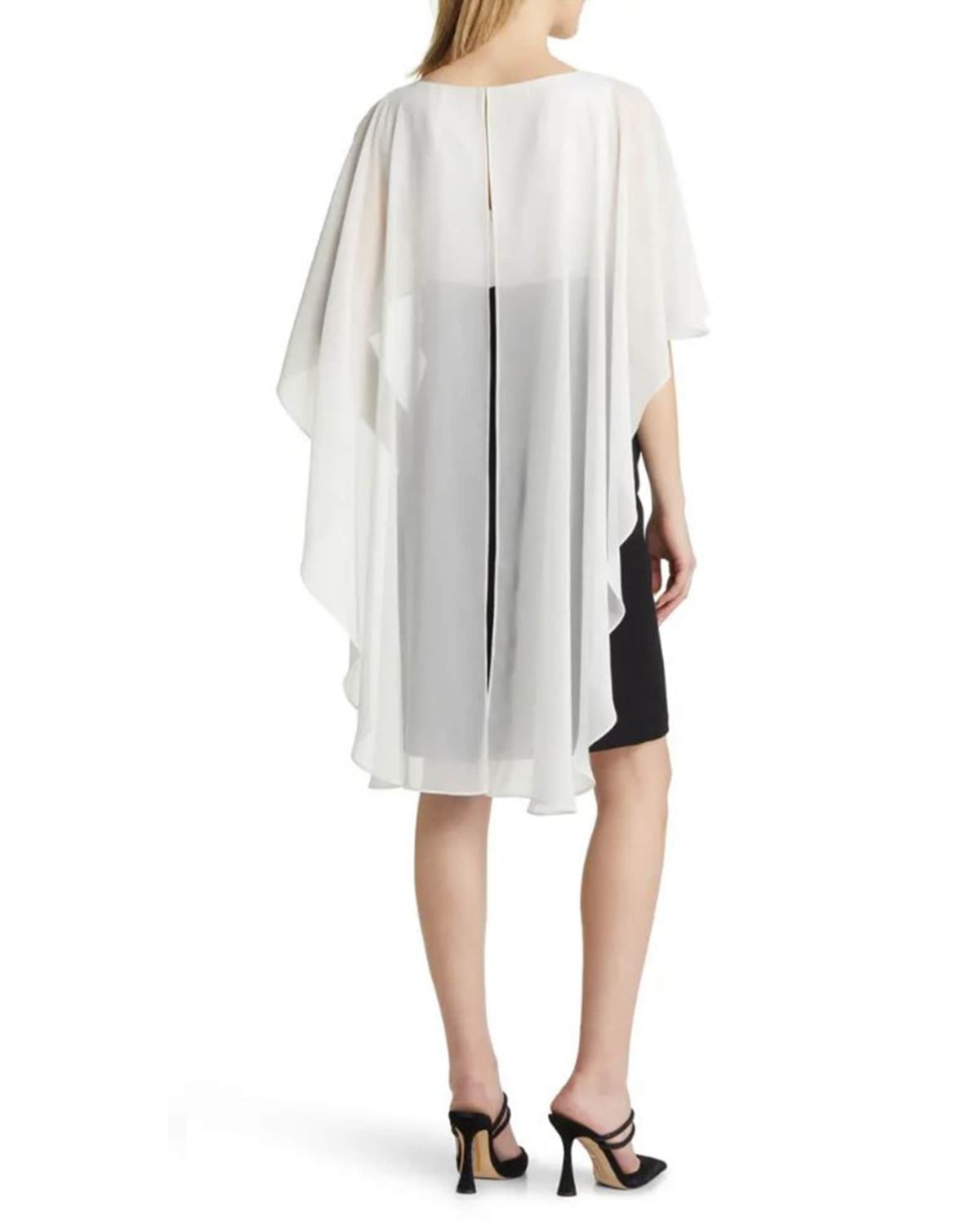 Chiffon Flyaway Cape Dress