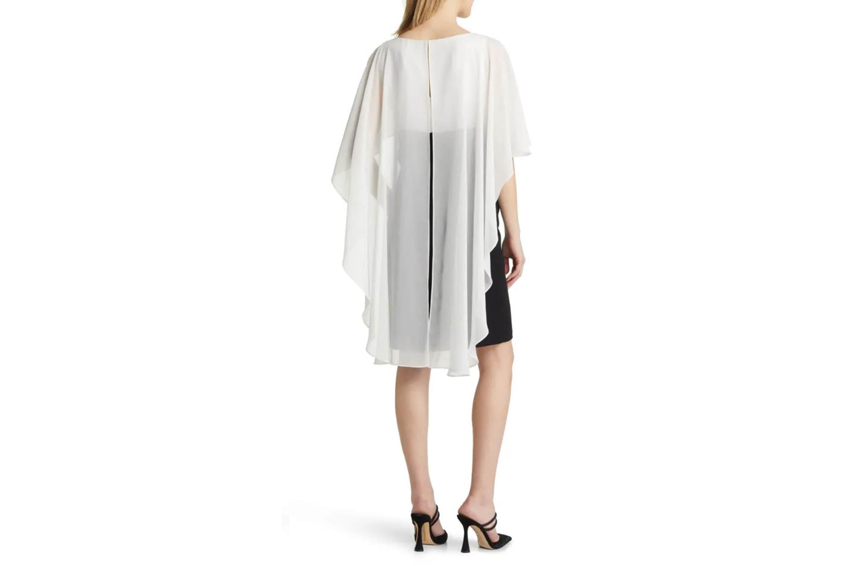 Chiffon Flyaway Cape Dress