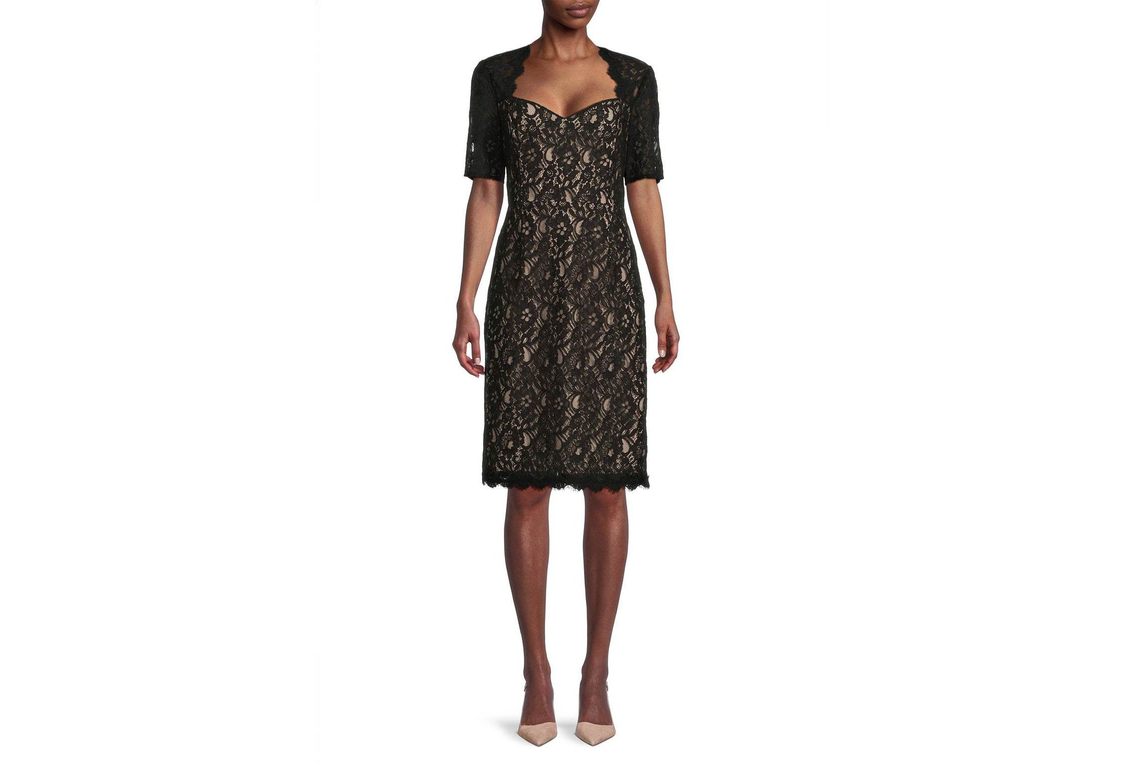 Sweetheart neckline bodycon lace dress