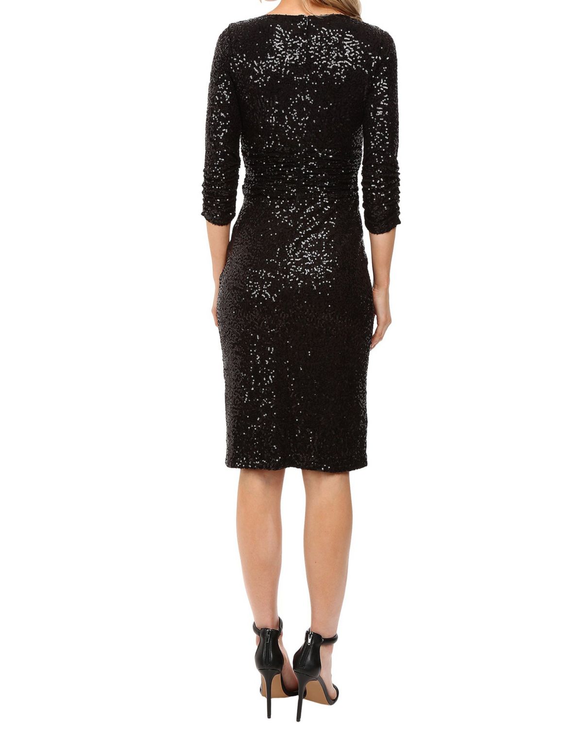 SURPLICE NECKLINE SEQUIN DRESS
