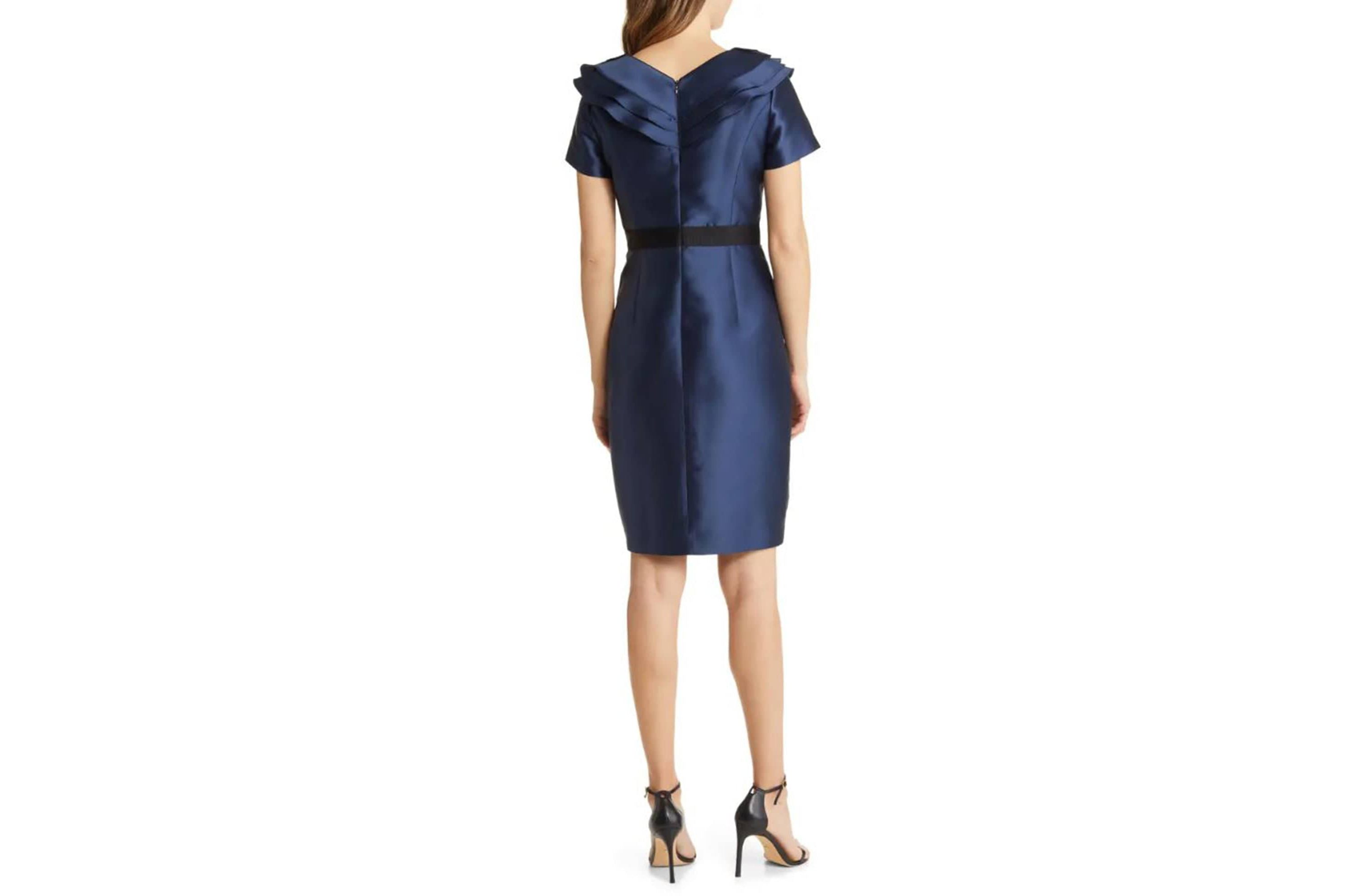 Satin Mikado Ruffle Dress