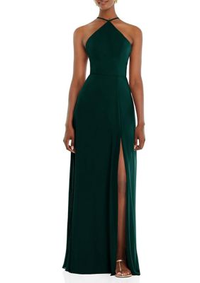 Diamond Halter Maxi Dress with Adjustable Straps