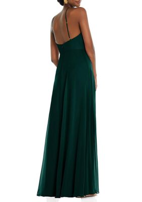 Diamond Halter Maxi Dress with Adjustable Straps