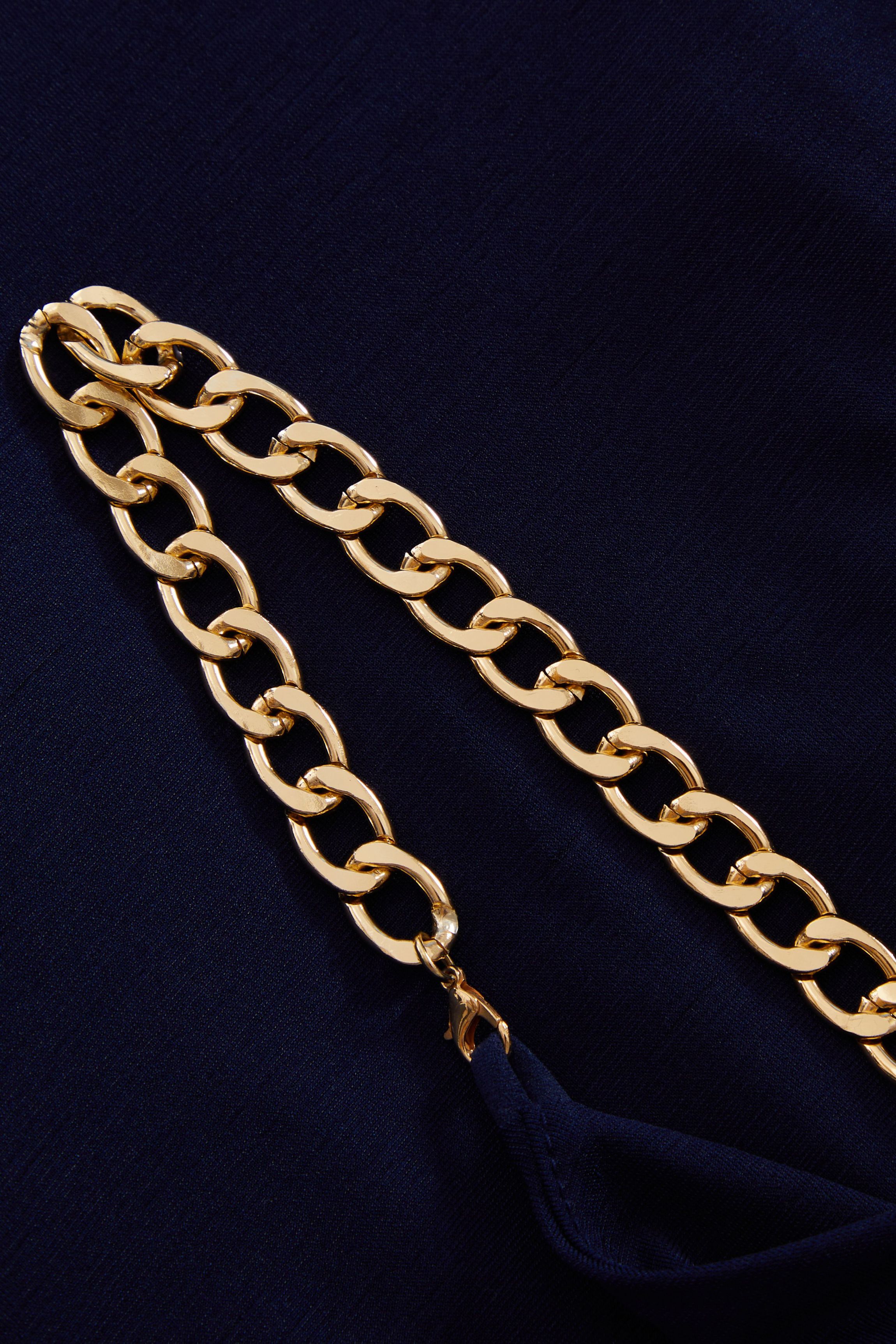Slinky Chain Strap Wrap Dress