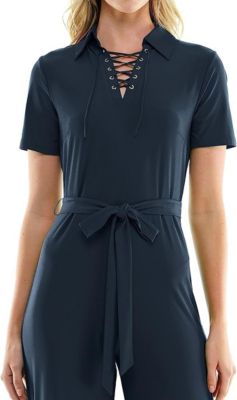 ITY Monaco Stretch Jumpsuit with Neck Tie Detail