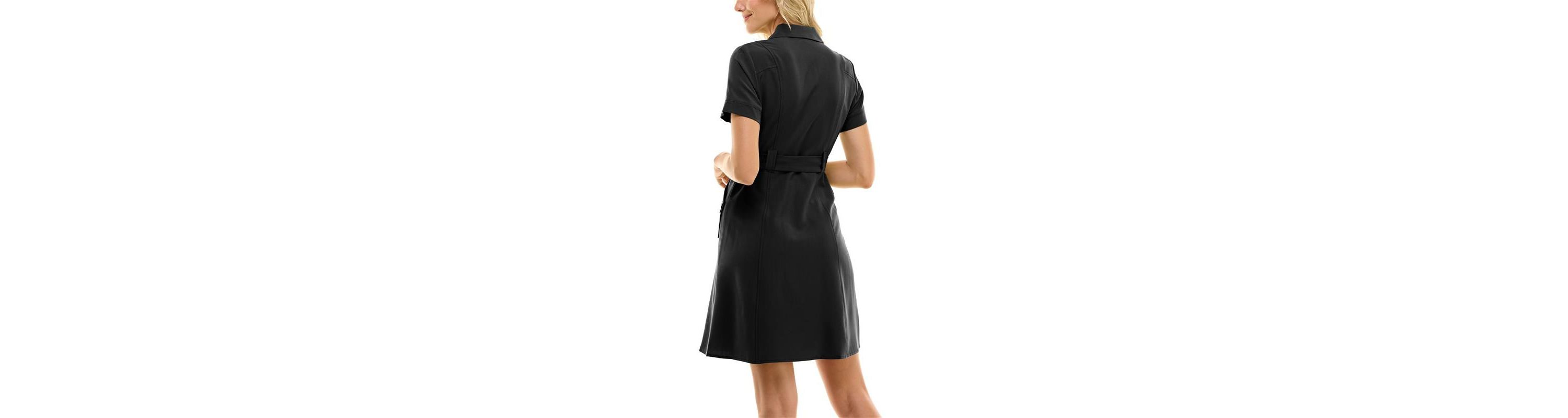 Sharkskin Shirtdress with Strap Detail