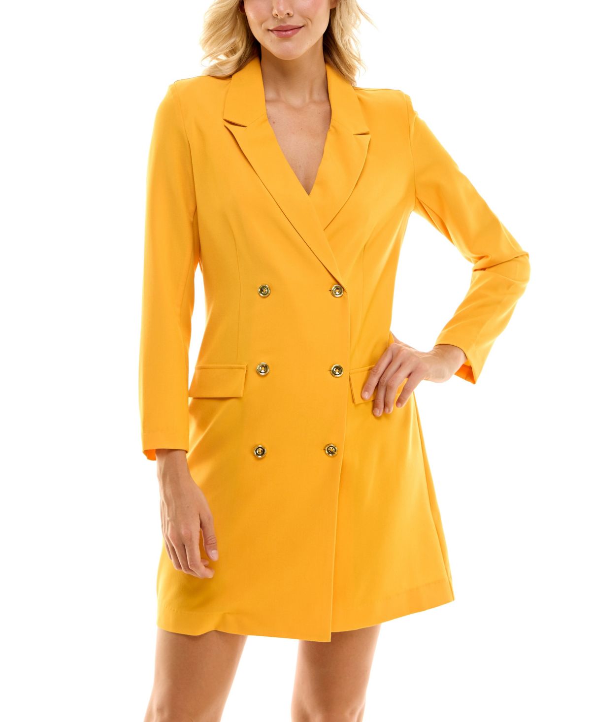 Long Slv Double Breated Coat Dress