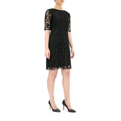 knee length dresses for ladies Lady Black Tie - Medindie Dress - White Lace Open Back Dress main image 0