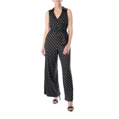Nina Leonard Women's Surplice Jumpsuit With Self Belt, Medium
