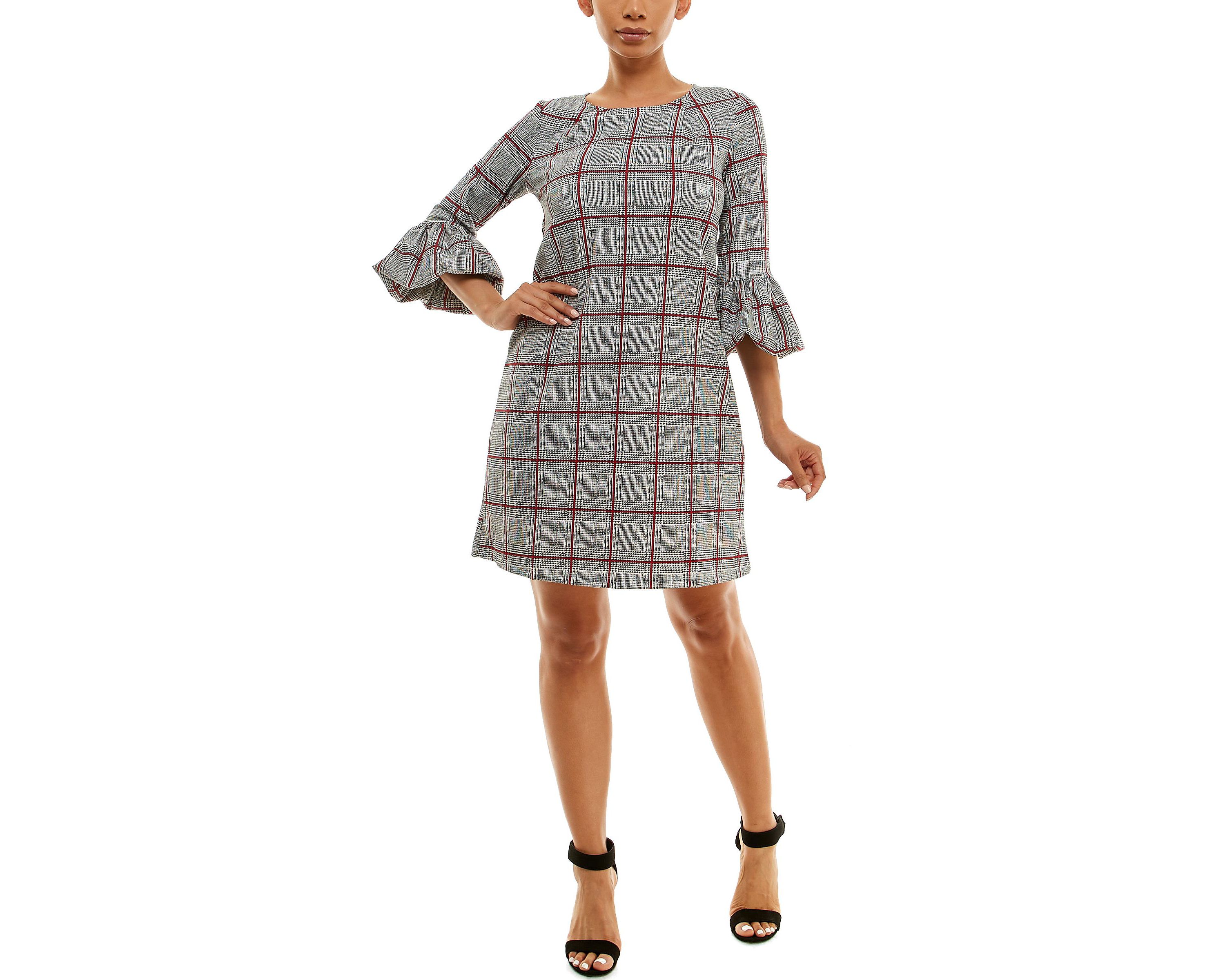 Crepe Dress With Balloon Sleeves