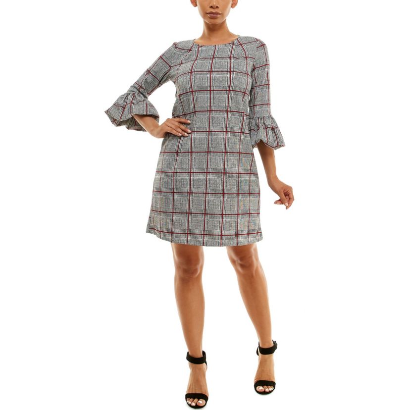 Crepe Dress With Balloon Sleeves