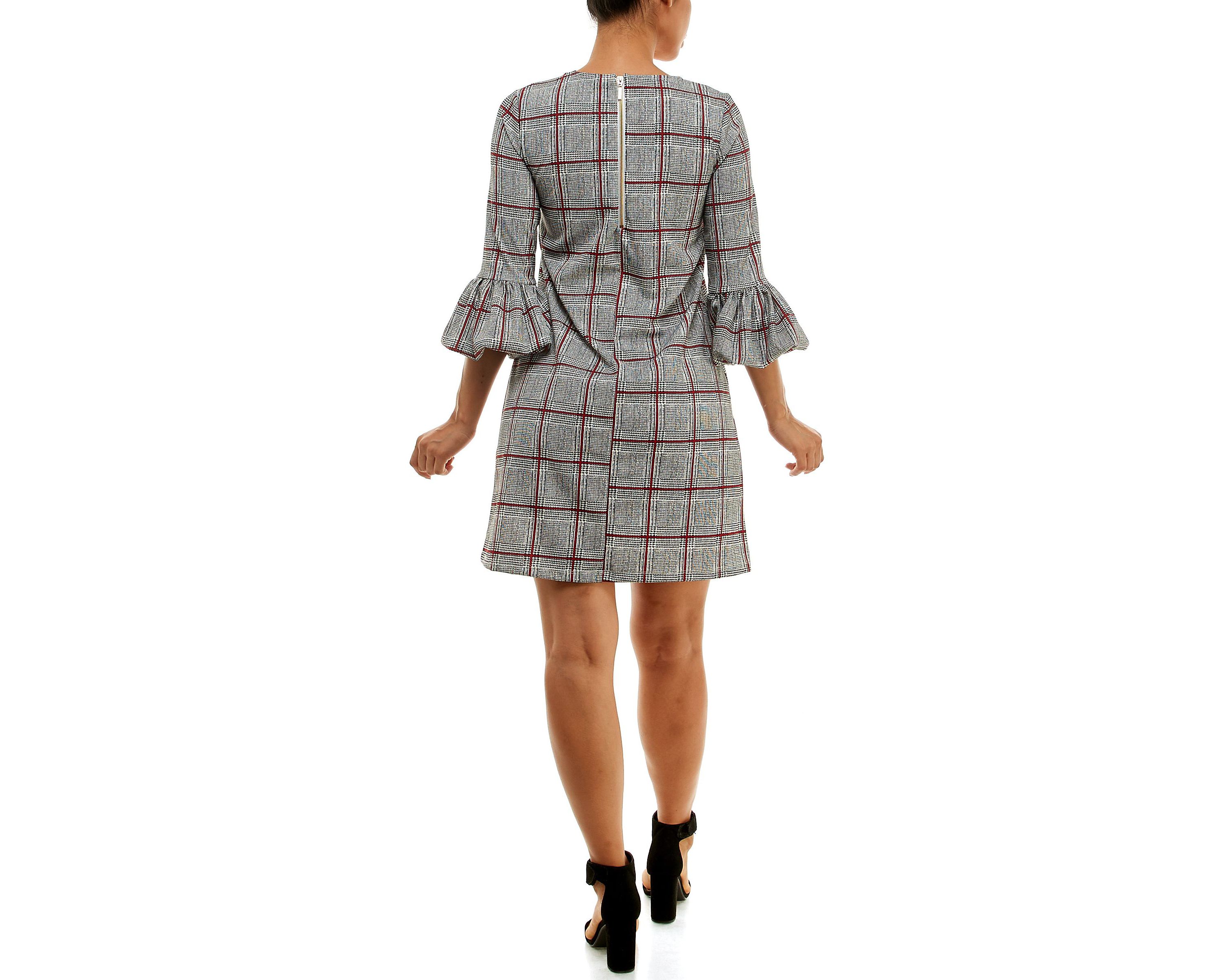 Crepe Dress With Balloon Sleeves