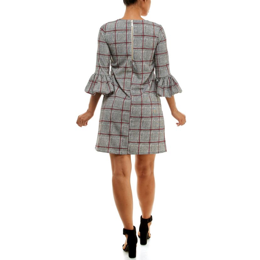 Crepe Dress With Balloon Sleeves