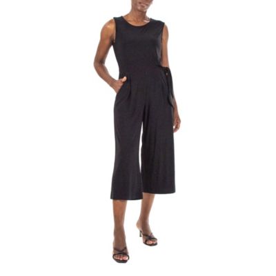 Nina Leonard Women's Culotte Jumpsuit, Black, XL