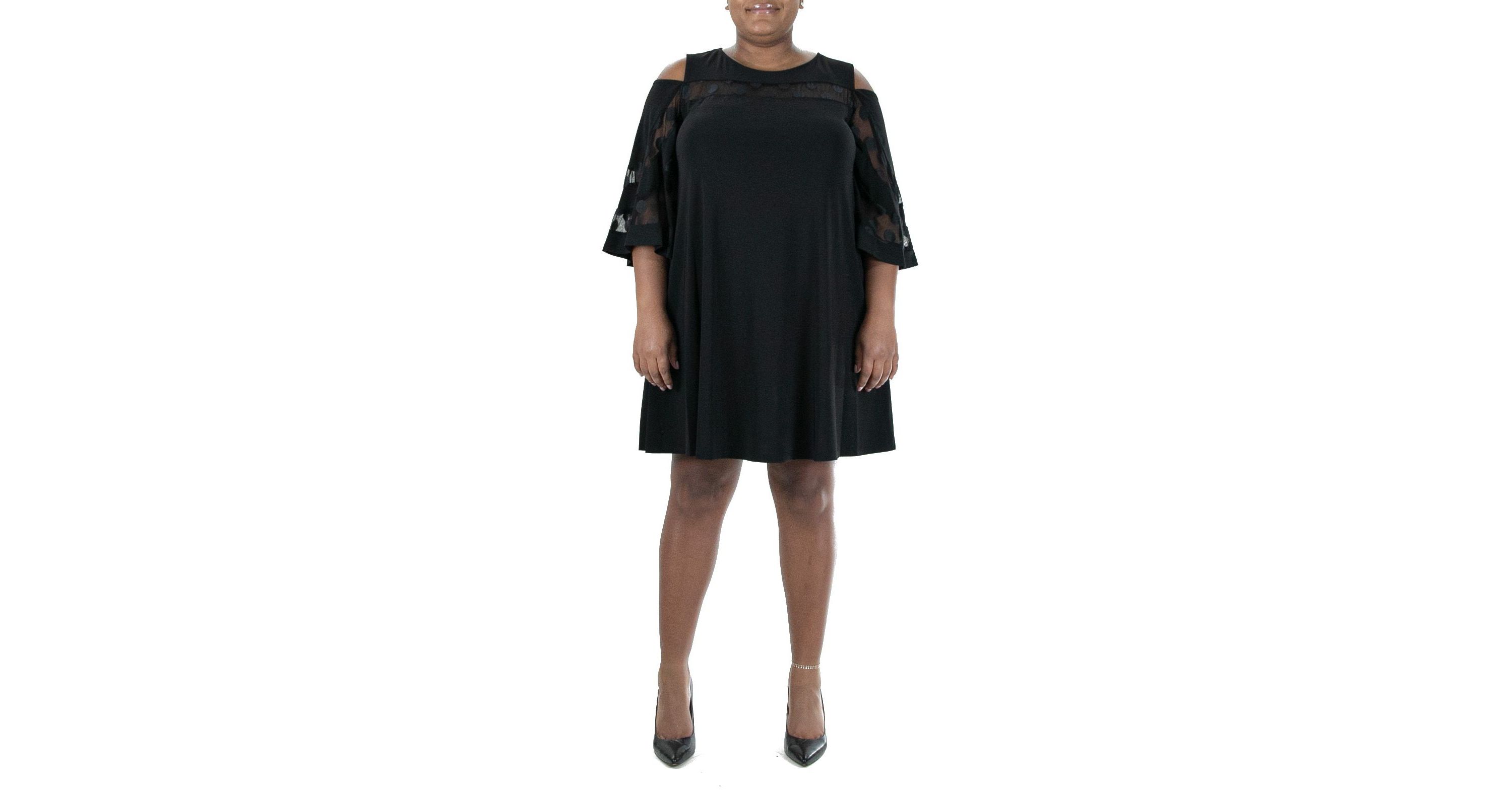 Illusion Cold Shoulder Dress