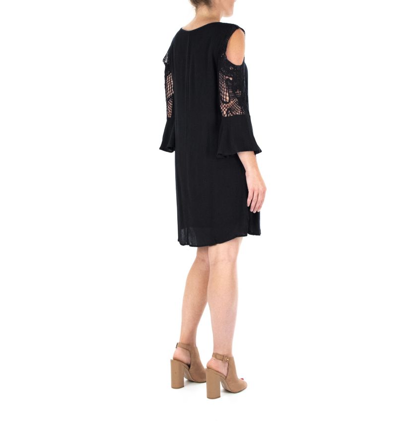 Crochet Cold Shoulder Gauze Float Dress