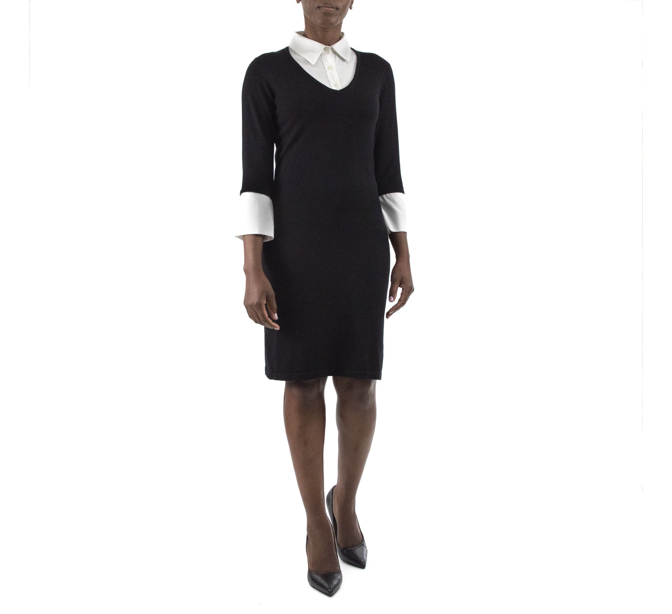 Georgette Collared Sweater Dress