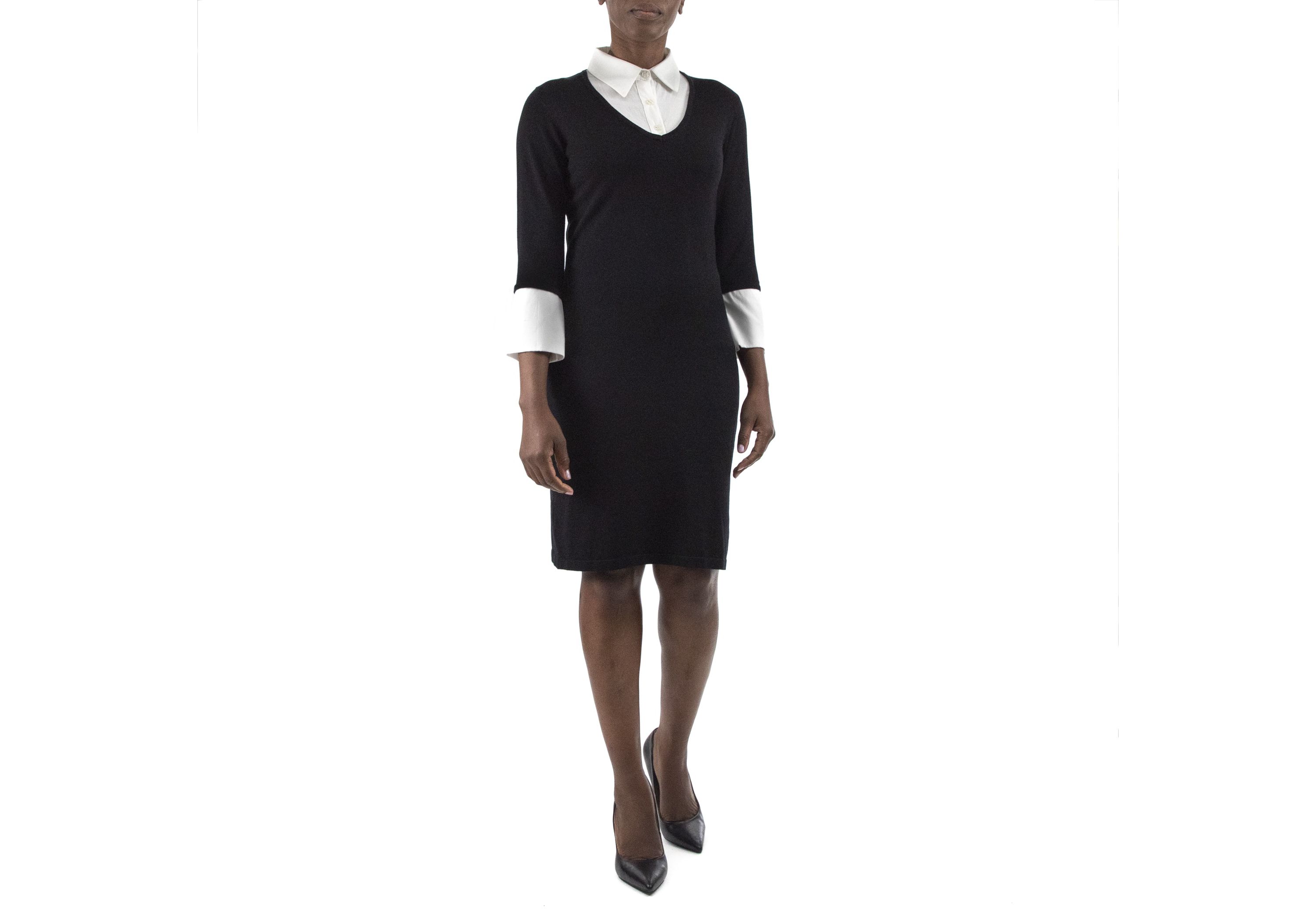 Georgette Collared Sweater Dress