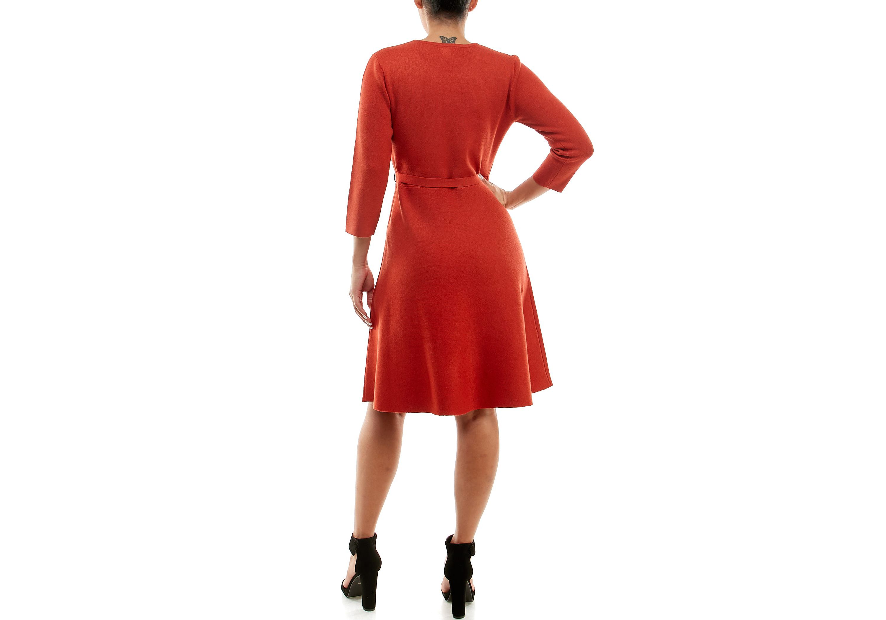 Knit Sweater Dress With Self Sash