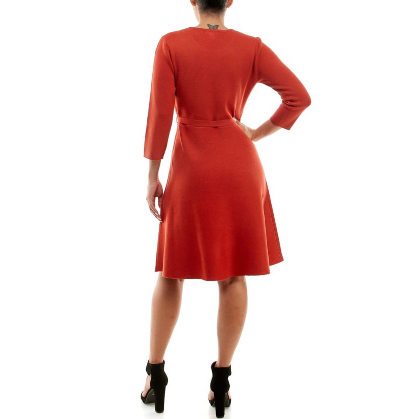 Knit Sweater Dress With Self Sash