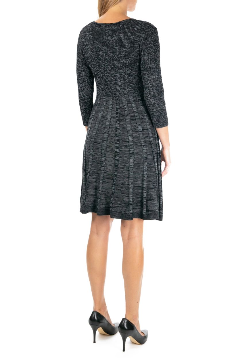 Pleat Skirt Knit Sweater Dress