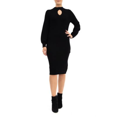 Nina Leonard Women's Keyhole Sweater Dress