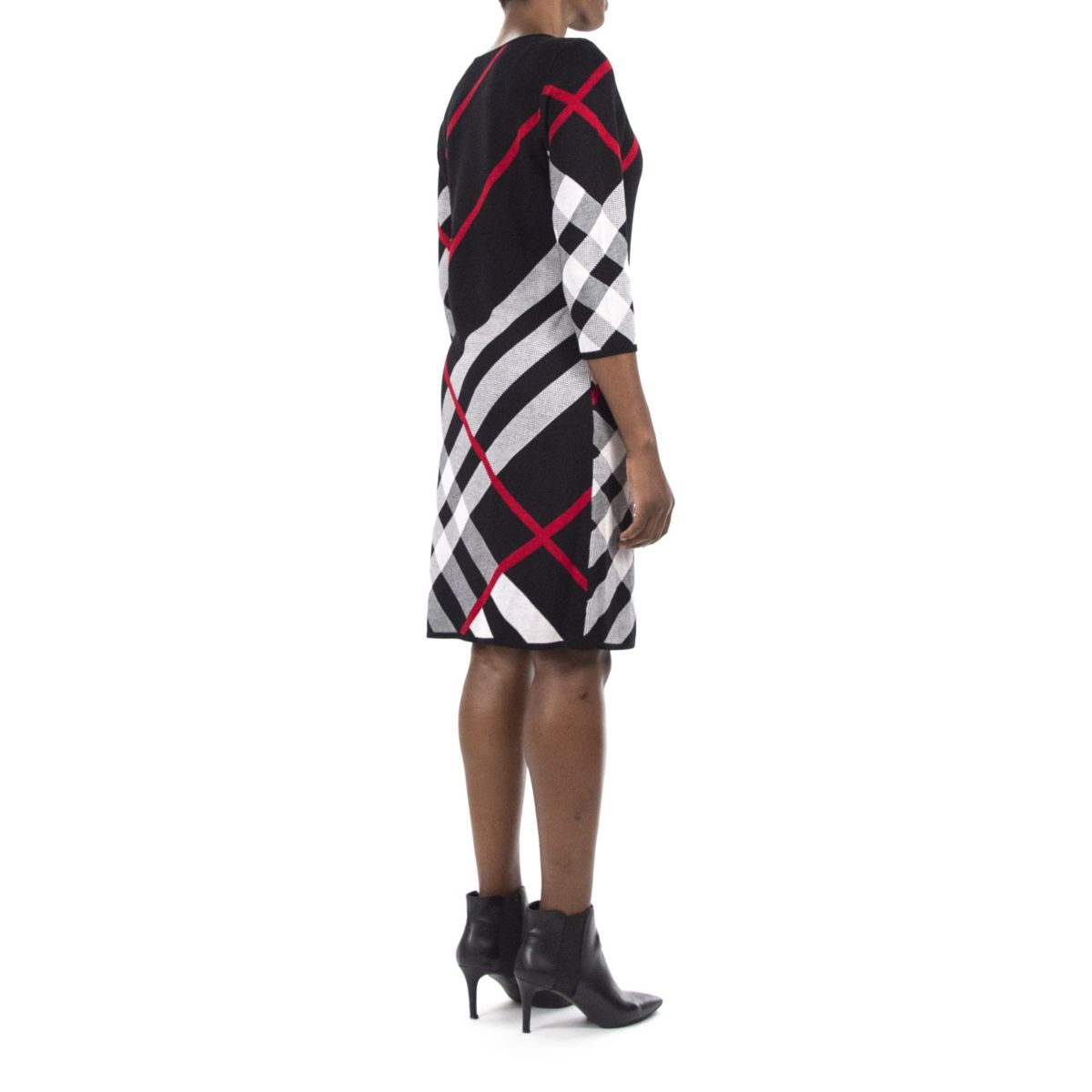 Oversize Plaid Sweater Dress