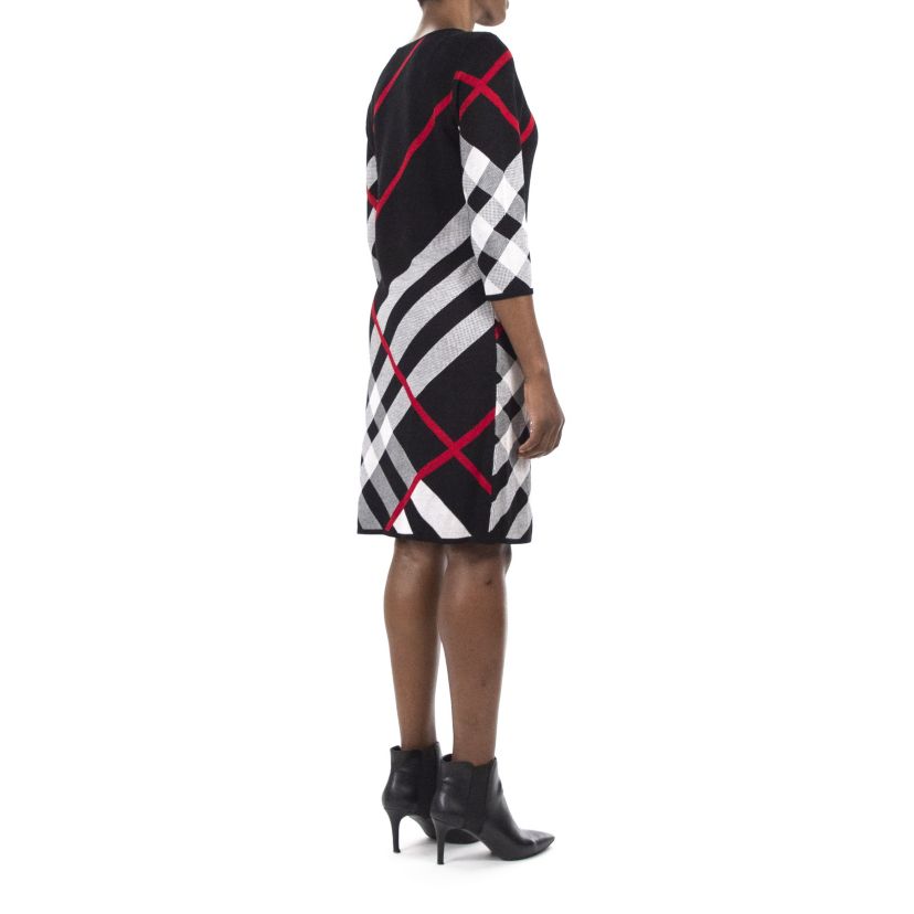 Oversize Plaid Sweater Dress