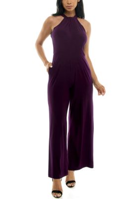 Nina Leonard Women's Twistneck Jumpsuit, Black, XL