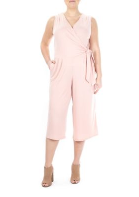 Nina Leonard Women's Wrap Coulotte Jumpsuit, XL