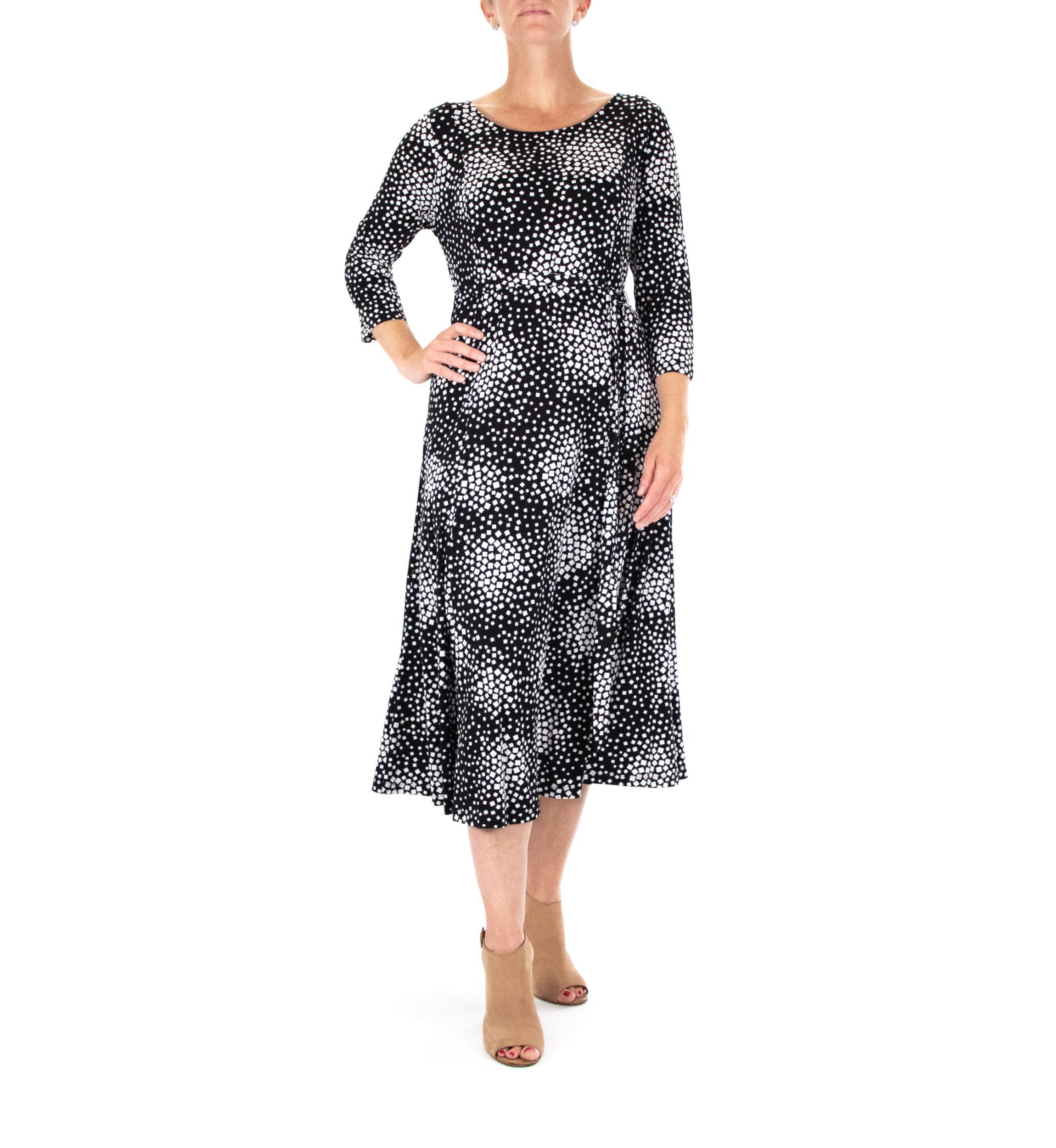 3/4 Sleeve Printed Midi Sylvia Dress