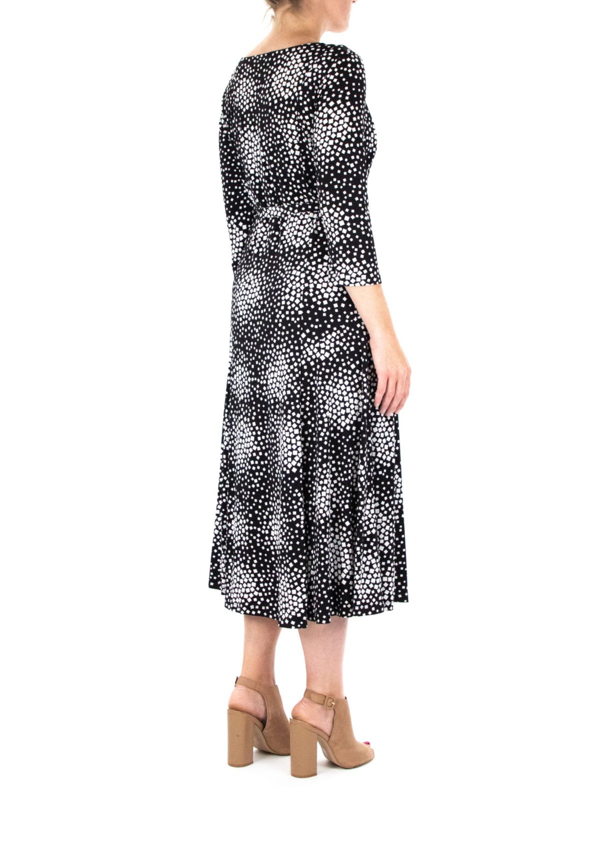3/4 Sleeve Printed Midi Sylvia Dress