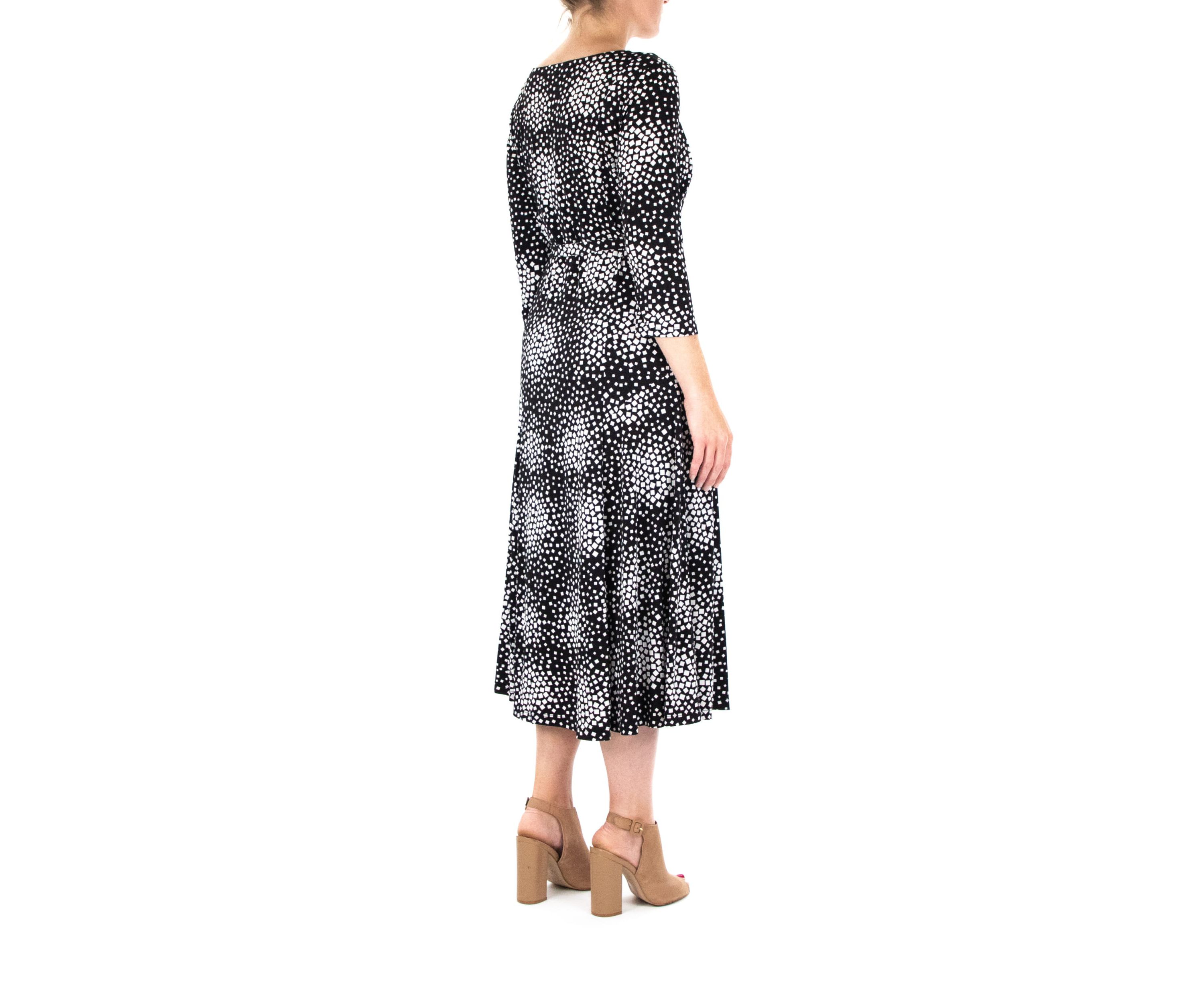 3/4 Sleeve Printed Midi Sylvia Dress