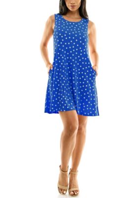 Nina Leonard Women's Scoop Neck Trapeze Dress With Pockets, XL