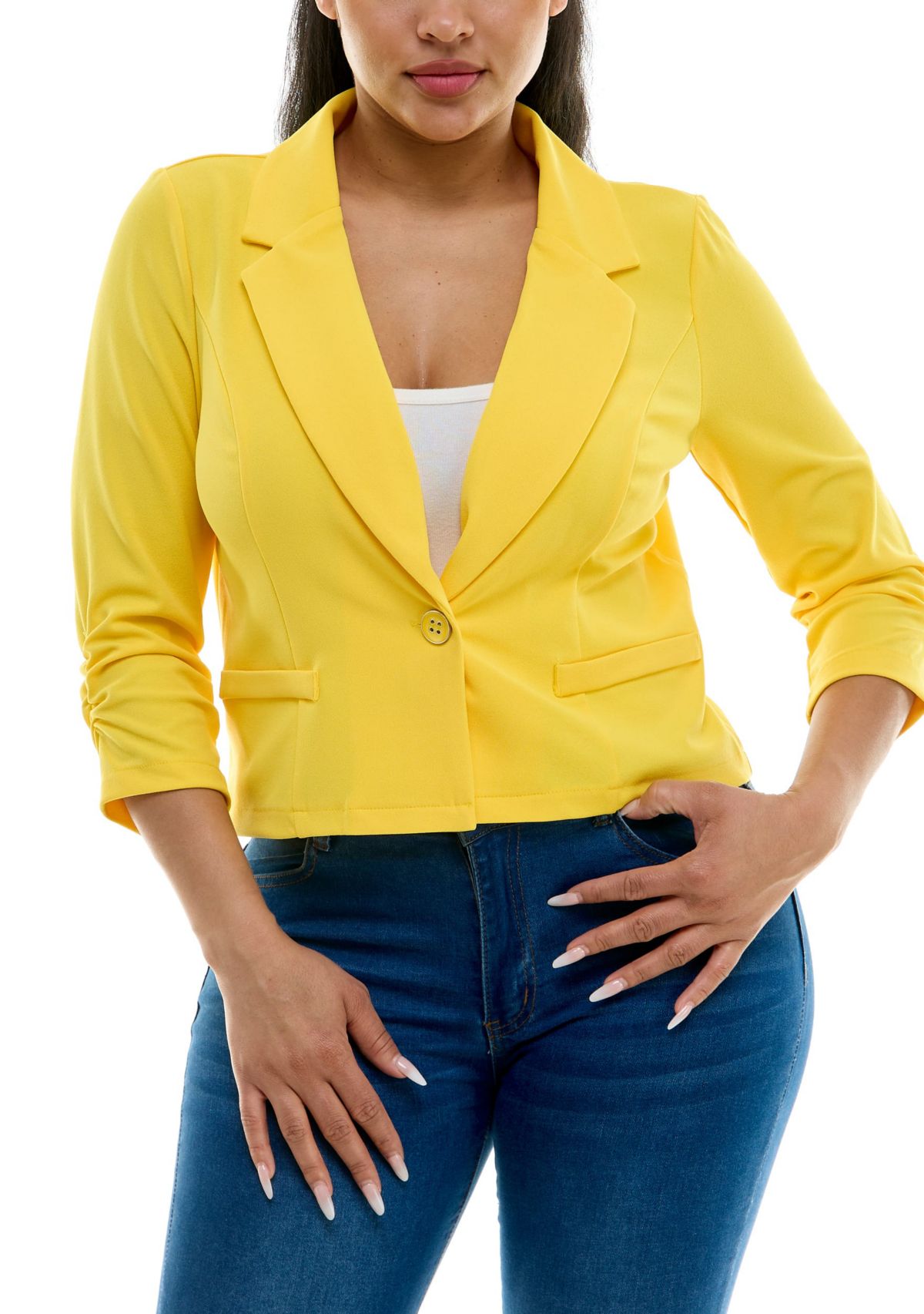 3/4 Sleeve Crop Blazer