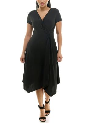 Nina Leonard Women's Uneven Hem Dress