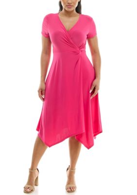 Nina Leonard Women's Uneven Hem Dress, Large
