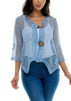 Nina Leonard Women's Coconut Button Front Cardigan