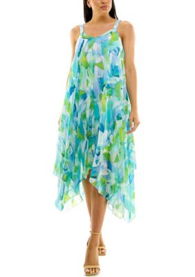 Nina Leonard Women's Uneven Hem Dress, Small