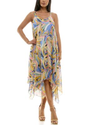 Nina Leonard Women's Uneven Hem Dress, Small