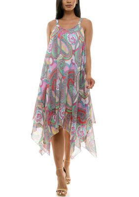 Nina Leonard Women's Uneven Hem Dress
