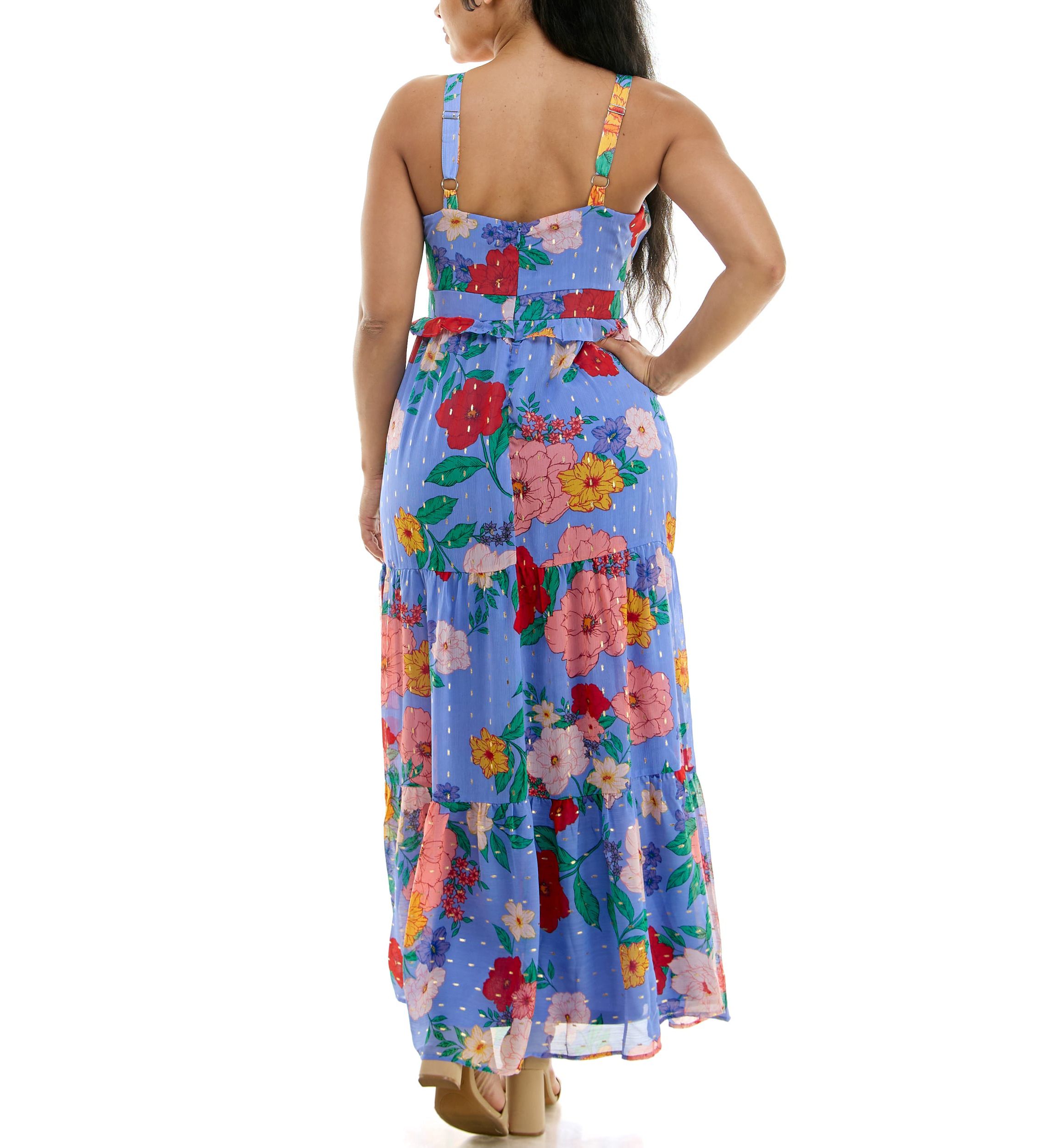 Twist Bodice Tiered Chiffon Dress